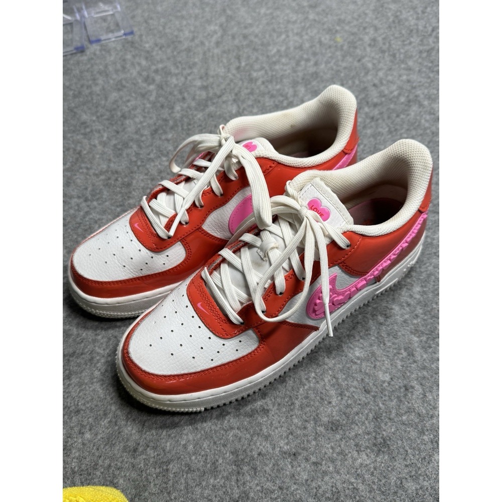 Nike Air Force 1 Athletic Shoes Youth Size 6.5 Women's Size 8 Orange & Pink - Picture 6 of 13